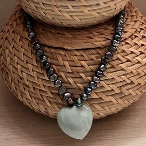 Blue Heart Stone Necklace